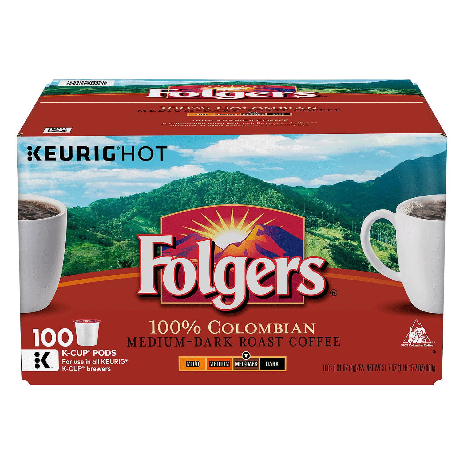 (image for) Folgers 100% Colombian Medium Roast Coffee (100 K-Cups)
