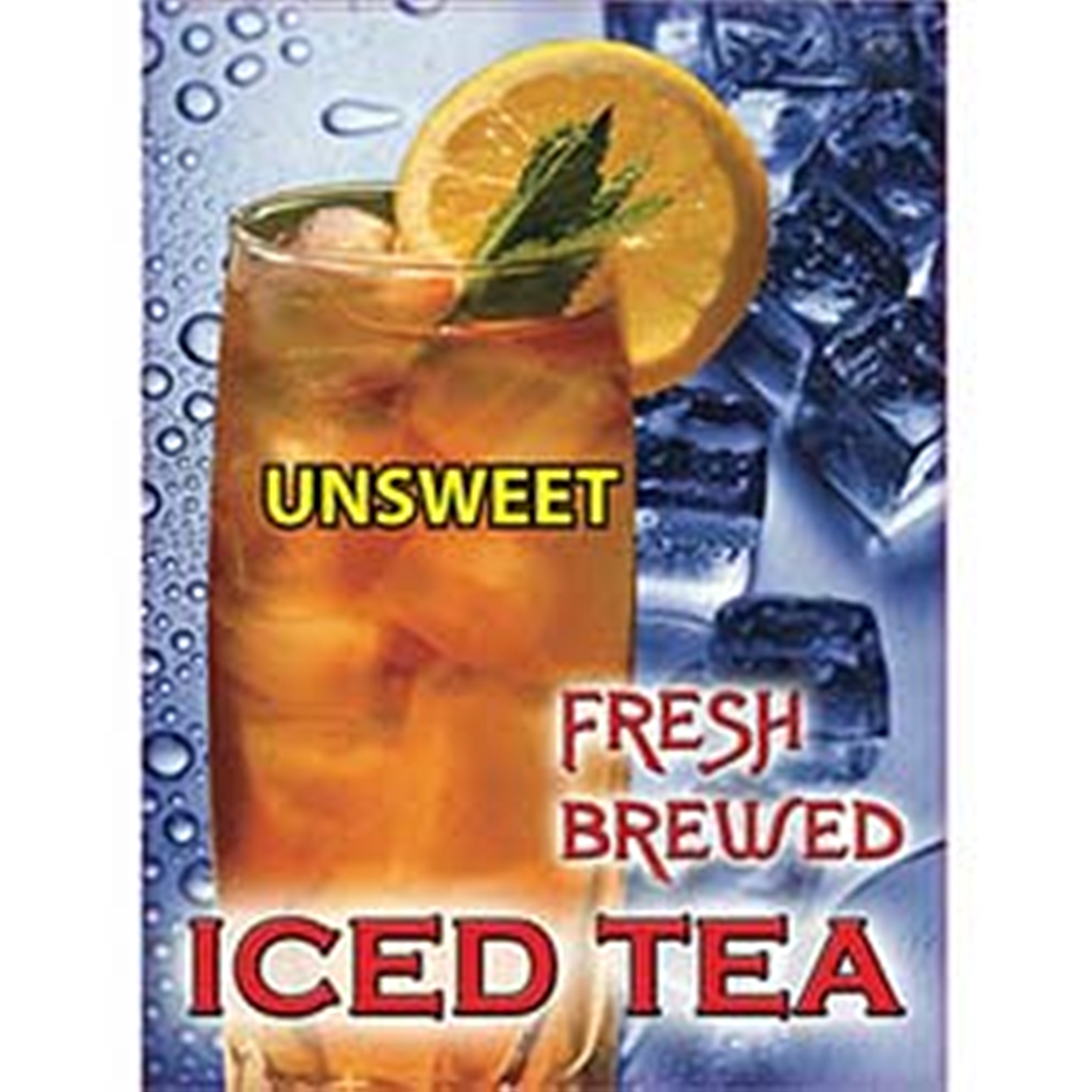 (image for) HHD 8742-1U Iced Tea Label Unsweet 6.25" W x 8.5" H