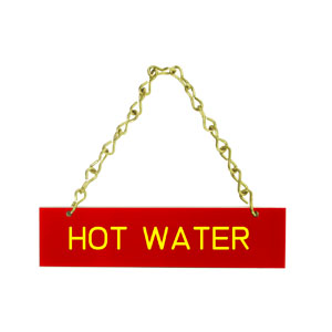 (image for) HHD HSHW Hanging Hot Water Sign Laminated w/Chain