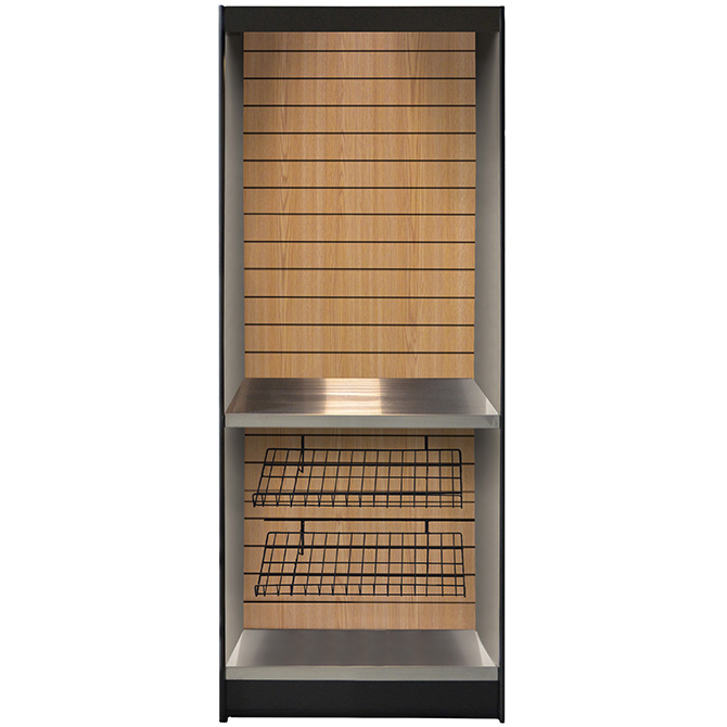 (image for) All State MMS272-KO Micro Market Stand - Oak Slats