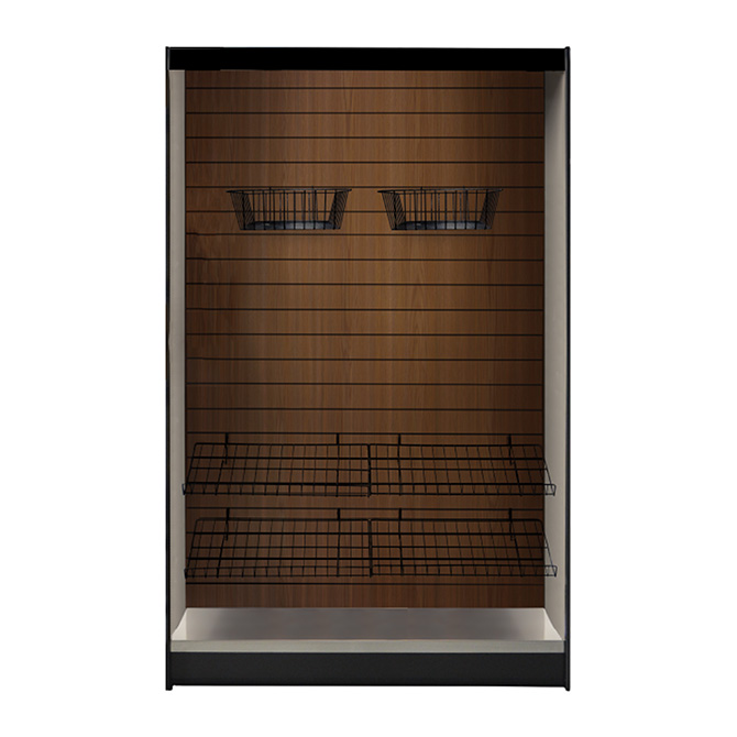 (image for) All State MMS491-DW Micro Market Stand - Walnut Slats