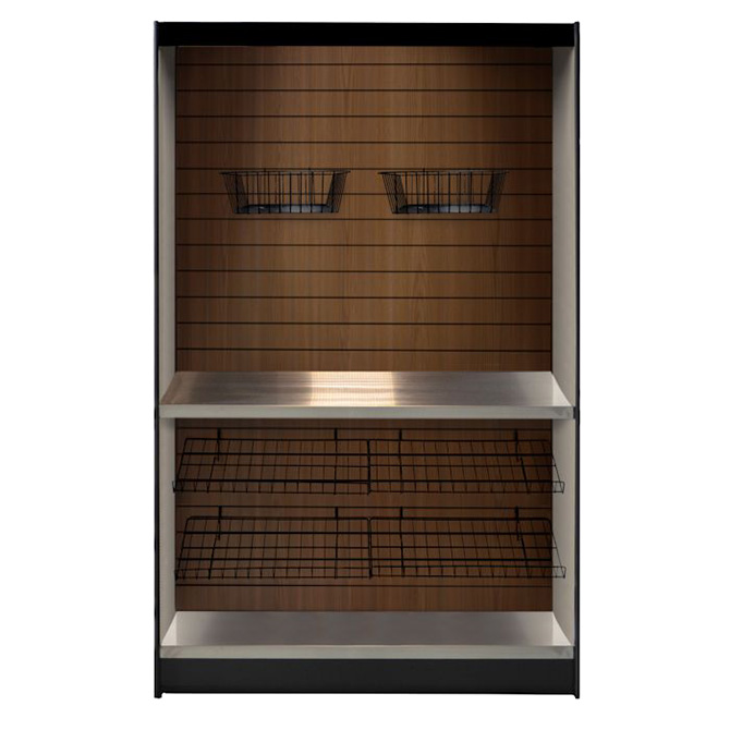 (image for) All State MMS492-KW Micro Market Stand - Walnut Slats