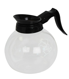 (image for) Newco 100550 12 Cup 64 oz. 1.9L Glass Decanter Black Handle