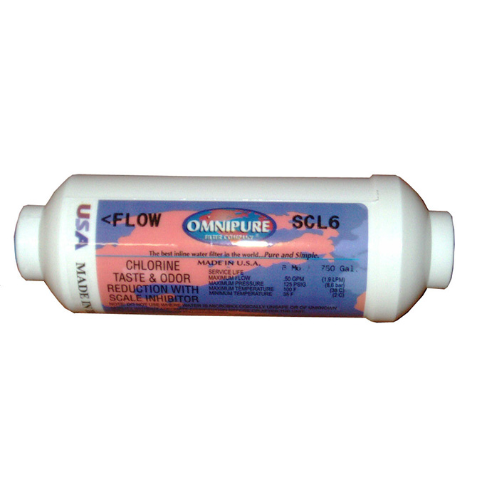 (image for) Omnipure SCL6 In-Line Water Filter 6" L 1/4" FPT Fittings