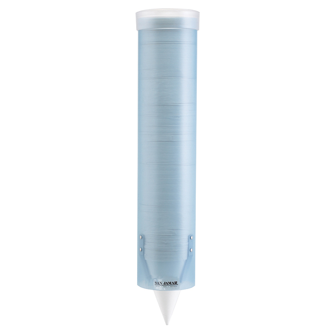(image for) San Jamar C3165FBL Frosted Blue Plastic Cup Dispenser
