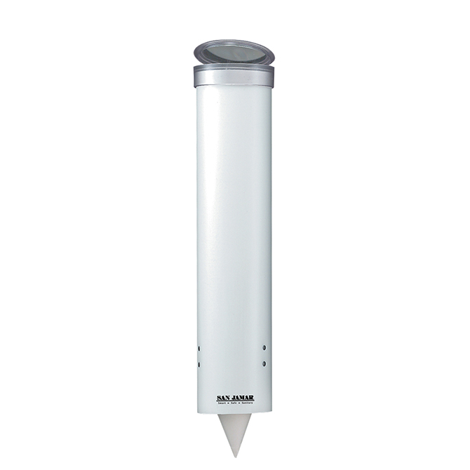 (image for) San Jamar C3165WH White Plastic Cup Dispenser