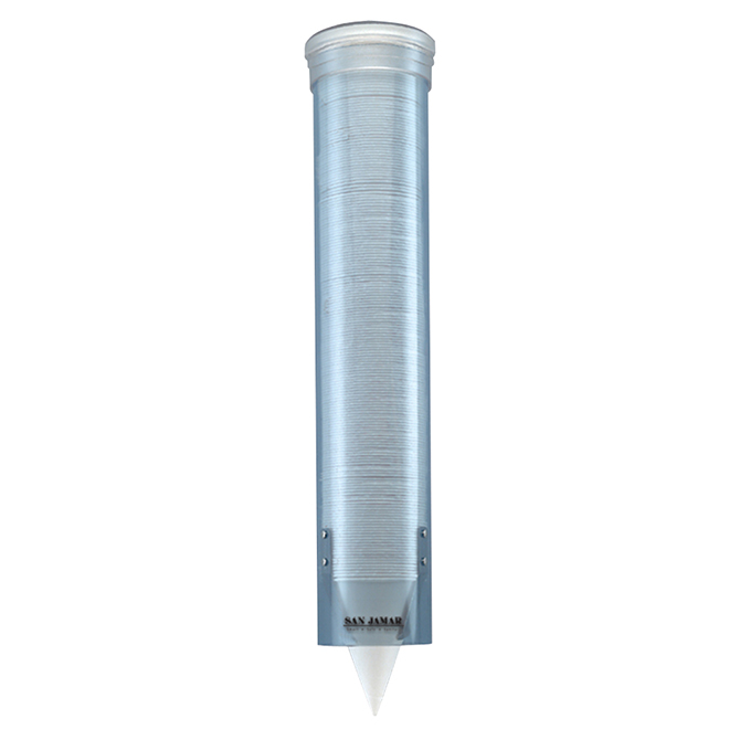 (image for) San Jamar C4160TBL Transparent Blue Plastic Cup Dispenser