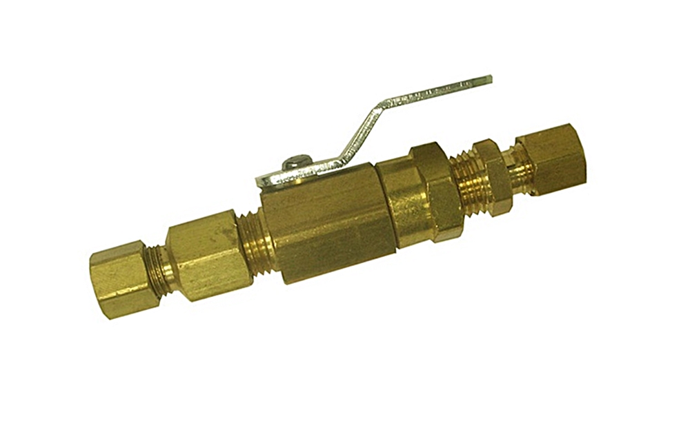 (image for) HHD BBV4C Mini Brass Ball Valve 1/4 x 1/4 Compression Fittings