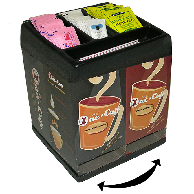 (image for) HHD PBC4 4 Selection Pod Box Dispenser with Condiment Rack