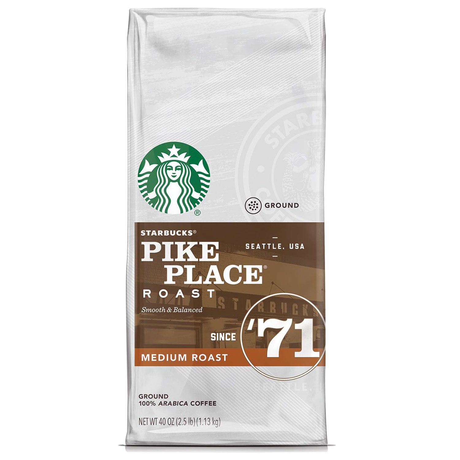 (image for) Starbucks Pike Place Medium Roast Ground Coffee (40 oz.)